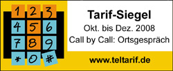 Tarifsiegel Quartal 4/2008 Ortsnetz